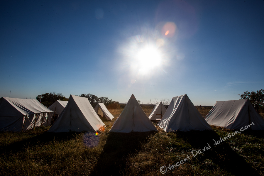 VINCENT D. JOHNSON - For Shaw Media The tents and encampments at Civil War Days at Dollinger Family Farm were not just for show, Oct. 17, 2015. More than a few reenactors talked about the below freezing temperatures from the night before.