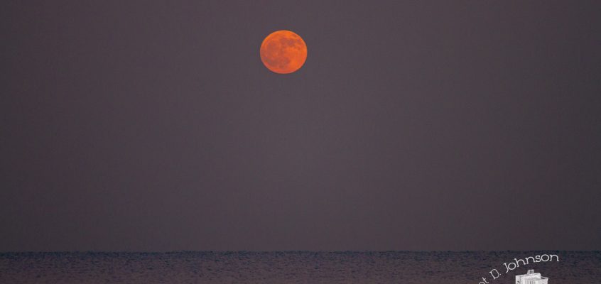 Winter Full Moon over Lake Michigan